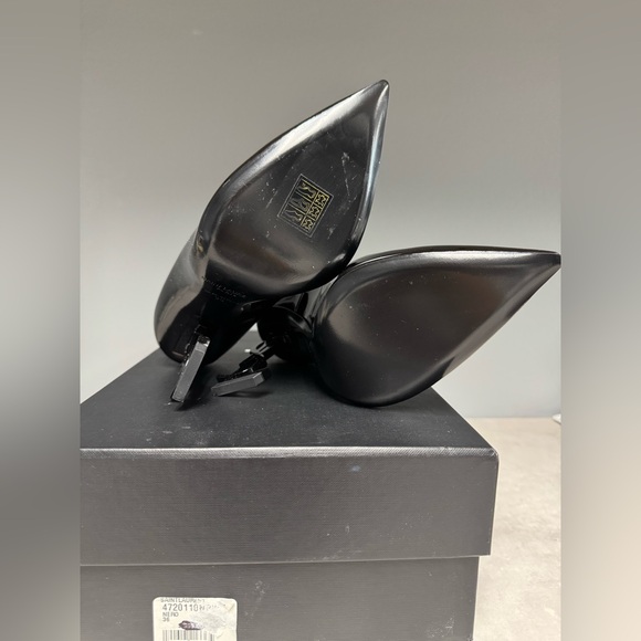 Yves Laurent Black Opyum patent leather 110 logo heel - Picture 5 of 8